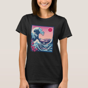 Camiseta Vintage Sunset Nature Lover Surf De Arte Onda Japo