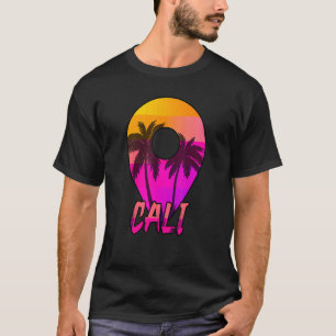 Camiseta Vintage Sunset Palm Trees Cali Map Marker Vintage