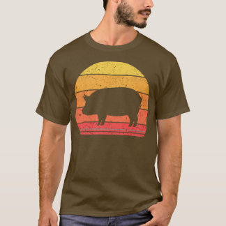 Camiseta Vintage Sunset Pigs Suínos Pigs Premium
