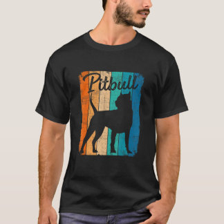 Camiseta Vintage Sunset Pitbull Dog Pet Dog Proprietário