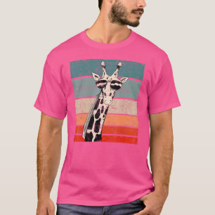 Camiseta Vintage Sunset Retro Giraffe Party Animal Wildlif