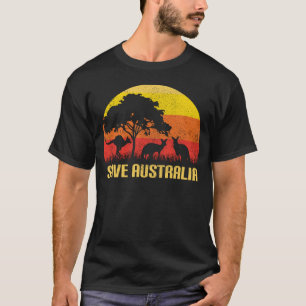 Camiseta Vintage Sunset Salva A Austrália Salva Os Kangaros