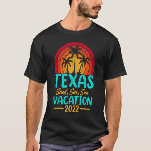 Camiseta Vintage Sunset Summer Vacation 2022, Texas Beach