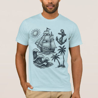 Camiseta Vintage Sunset Wave T Shirt