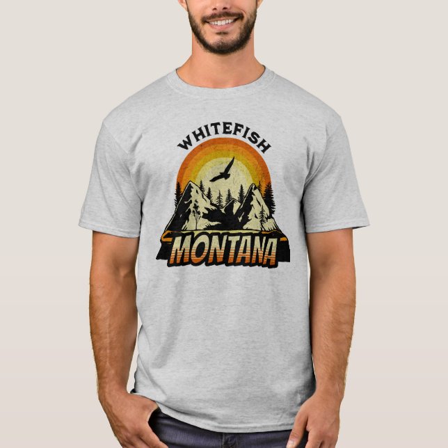 Camiseta Vintage Sunset Whitefish Montana MT (Frente)