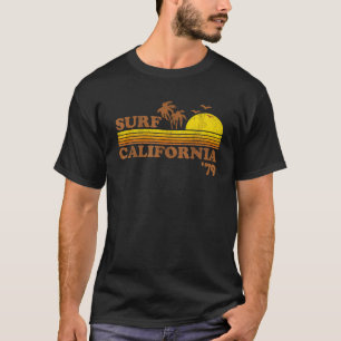 Camiseta Vintage Surf California Beach Retro Sunset Surfing