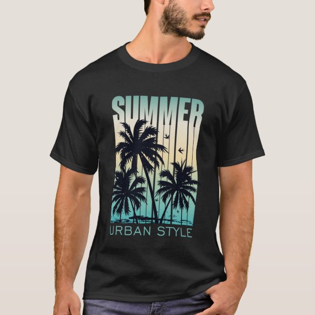 Camiseta Vintage Surfer Retro Surfing Beach Summer Vacation (Frente)