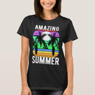 Camiseta Vintage Surfer Retro Surfing Beach Summer Vacation
