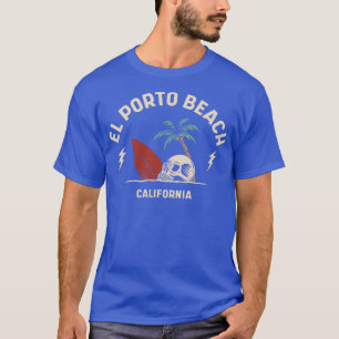 Camiseta Vintage Surfing El Porto Beach California Retro Su