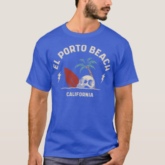 Camiseta Vintage Surfing El Porto Beach California Retro Su