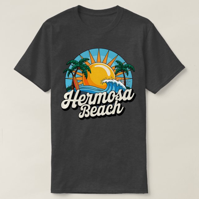 Camiseta Vintage Surfing Hermosa Beach TSirt (Frente do Design)