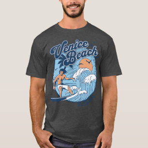 Camiseta Vintage Surfing Venice Beach, Florida Retro S, 197