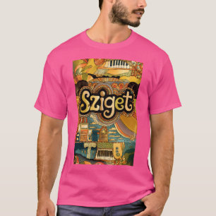 Camiseta Vintage Sziget Festival Retro Música Euro Cultural