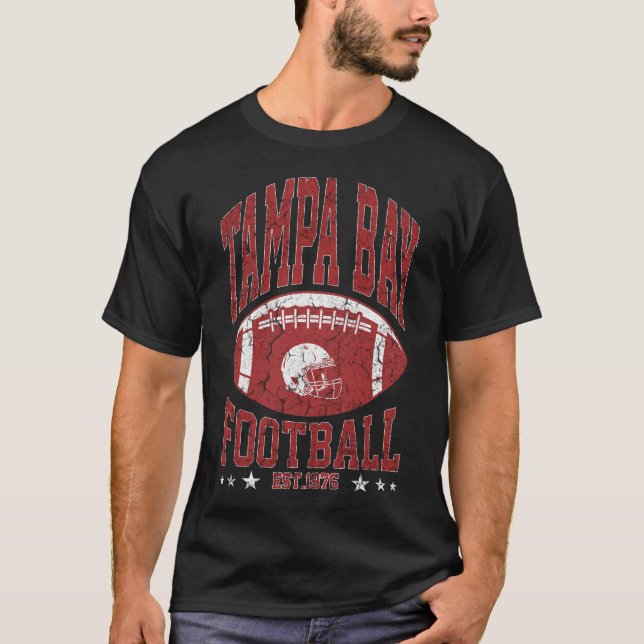 Camiseta Vintage TampaBay Football Retro Distressed T-Shirt (Frente)