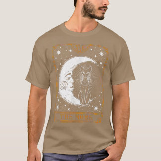 Camiseta Vintage Tarot Card Crescent Moon Stars Egípcia Bl