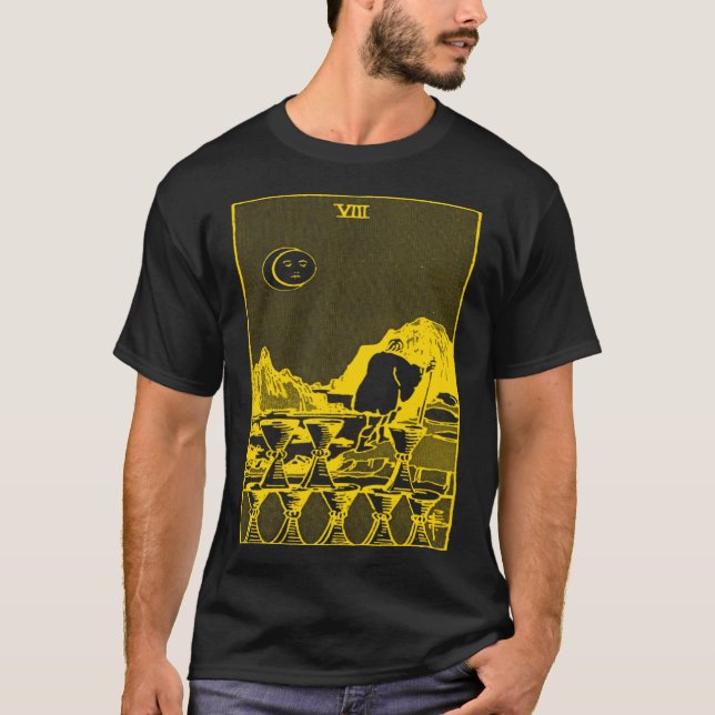 CAMISETA VINTAGE TAROT CARD CUPS EIGHT (Frente)