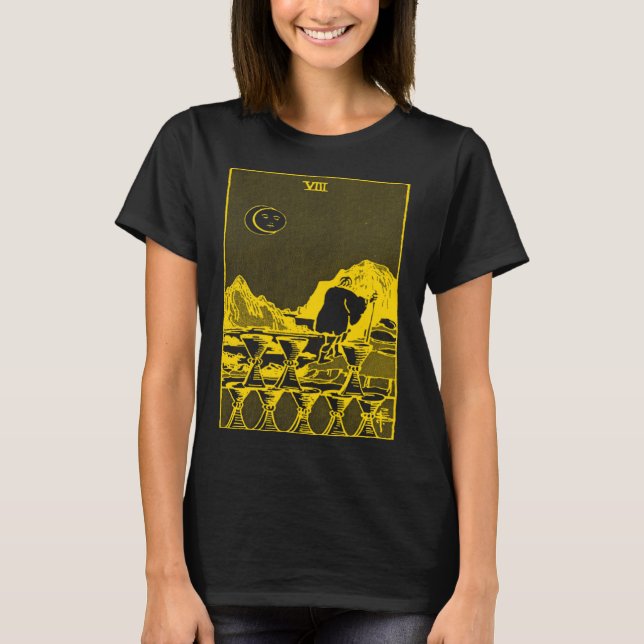 CAMISETA VINTAGE TAROT CARD CUPS EIGHT (Frente)