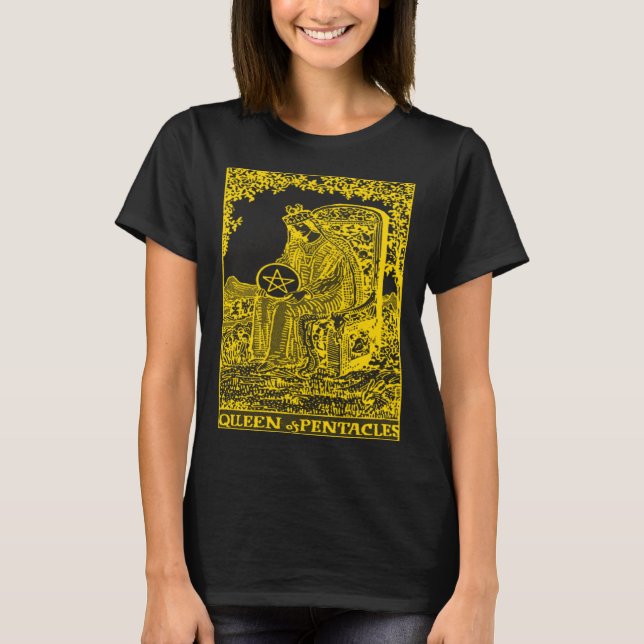 CAMISETA VINTAGE TAROT CARD QUEEN OF PENTACLES (Frente)