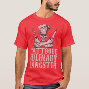 Camiseta Vintage Tatuado Gangster Culinário Mas Cozinhar
