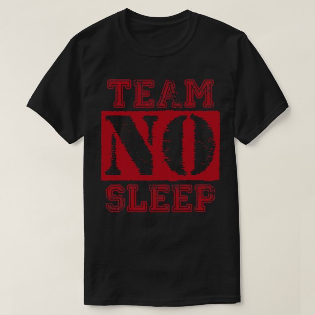 Camiseta Vintage Team No leep Red Text (Frente do Design)