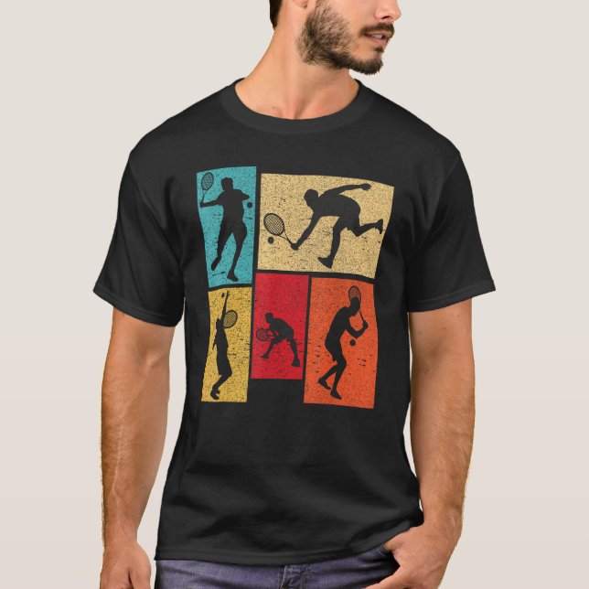 Camiseta Vintage Tennis Silhouette Retro Vintage Player (Frente)