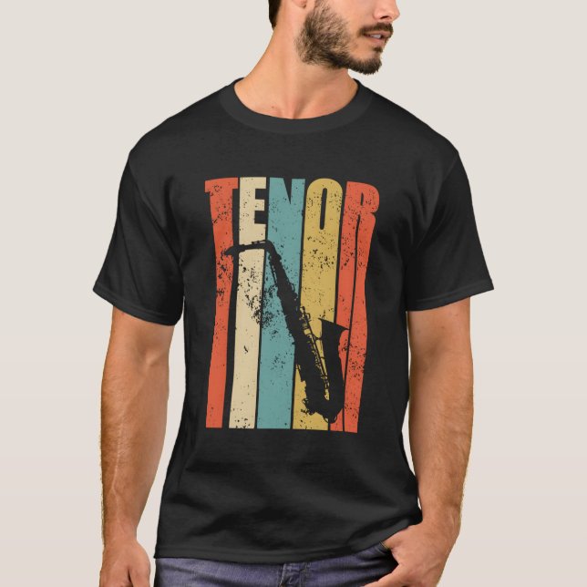 Camiseta Vintage Tenor Saxofone (Frente)