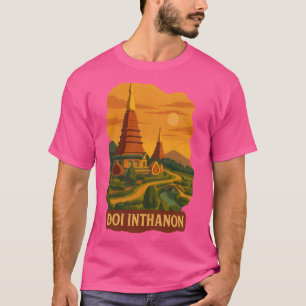 Camiseta Vintage Thailand Poster de viagens Thai Pagoda Gar