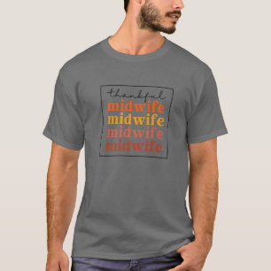 Camiseta Vintage Thankful Midwife Retro 60S Doula Life Midw
