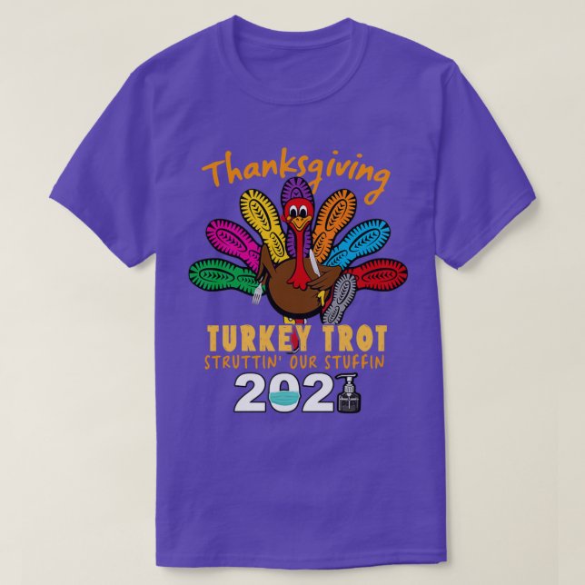 Camiseta Vintage Thanksgiving Turkey Trot Struttin Our Stuf (Frente do Design)