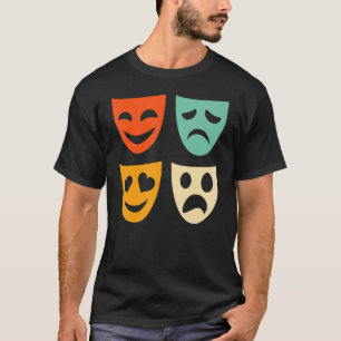 Camiseta Vintage Theatre Masks Theater Actress Drama Actor