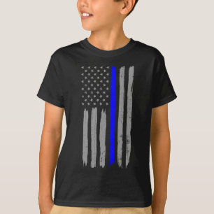 Camiseta Vintage Thin Blue Line Shirt Policial Apoia Usa Fl