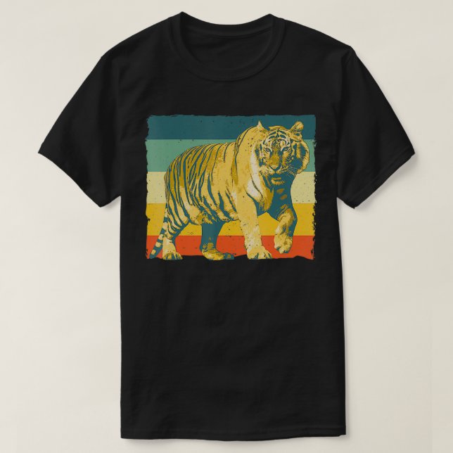 Camiseta Vintage Tiger Design Para Homens Mulheres Crianças (Frente do Design)