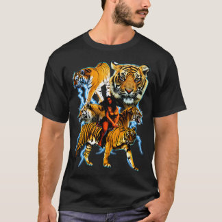Camiseta Vintage Tigers 90s y2k Cat Gráfico ele tem luz