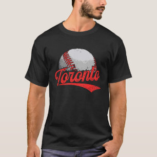 Camiseta Vintage Toronto Cityscape Baseball Para Mulheres H
