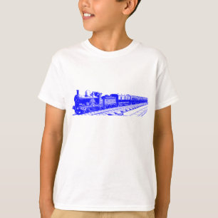 Camiseta Vintage Train - Azul