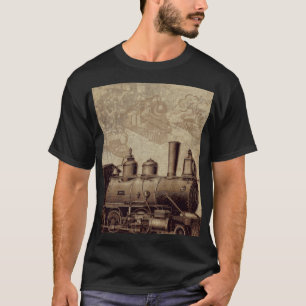 Camiseta Vintage Train e Old Railroad
