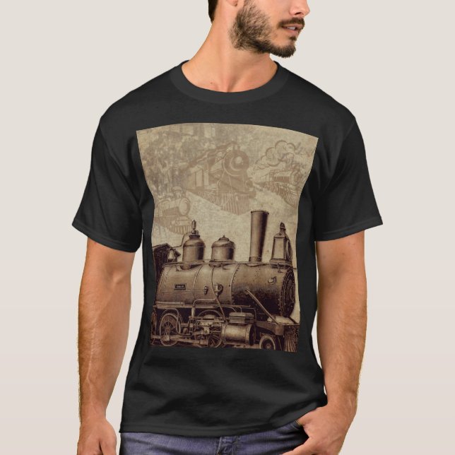 Camiseta Vintage Train e Old Railroad (Frente)