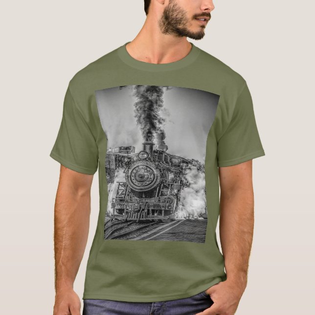 Camiseta Vintage Train Locomotive Railroad Viagem (Frente)