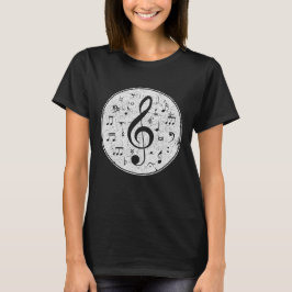 Camiseta Vintage Treble Clef Music Notes Design