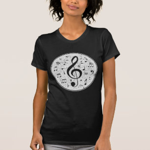 Camiseta Vintage Treble Clef Music Notes Design