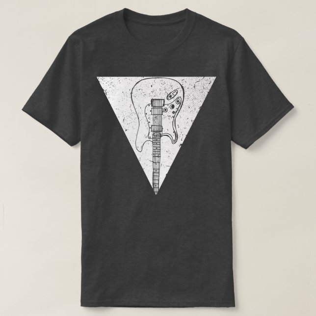 Camiseta Vintage triangle Rock Guitar shirt para homens (Frente do Design)