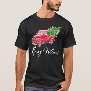 Camiseta Vintage Truck Christmas Buffalo Xadrez Red Truck X