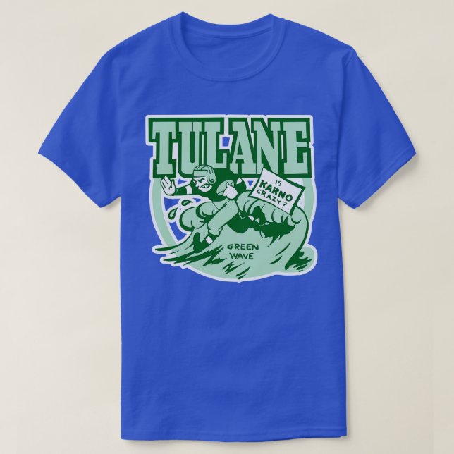 Camiseta Vintage Tulane Crazy Karno (Frente do Design)