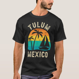 Camiseta Vintage Tulum Mexico Sunset Matching Family Vacat