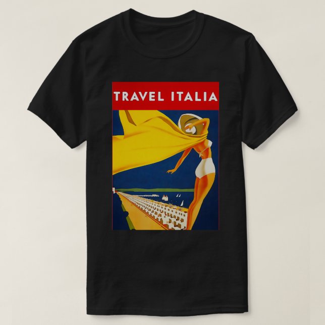 Camiseta Vintage turismo italiano Viagem Italia (Frente do Design)