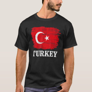 Camiseta Vintage Turkey Flag Para Turco