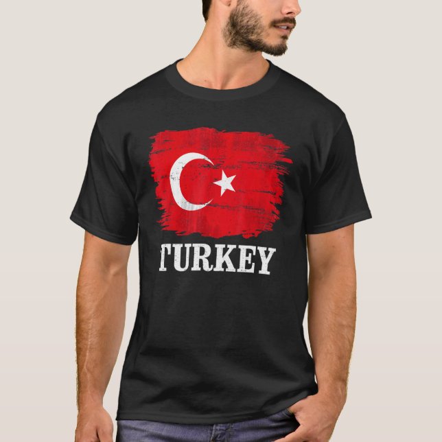 Camiseta Vintage Turkey Flag Para Turco (Frente)