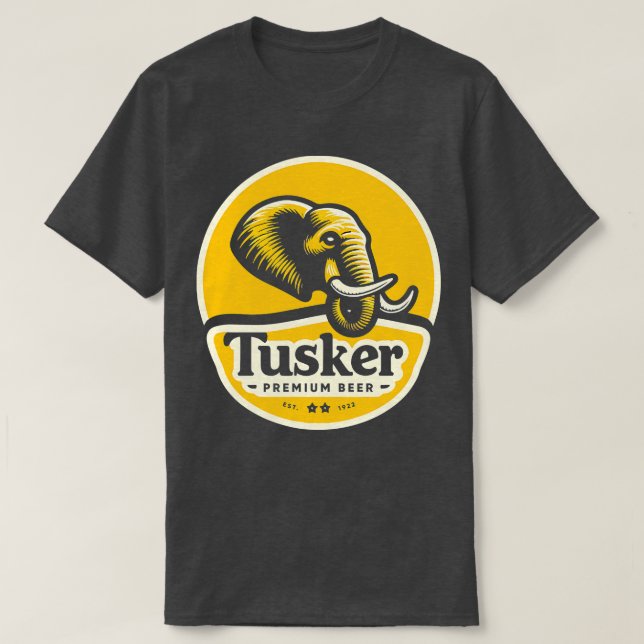 Camiseta Vintage Tusker Premium Beer Interrompeu O Breweria (Frente do Design)