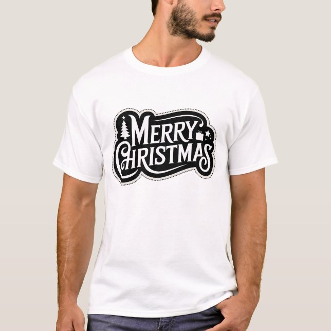 Camiseta Vintage Typografia Design Feliz Natal (Frente)
