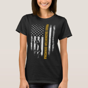 Camiseta Vintage U.A. Bandeira Americana Orud Badminton Avó